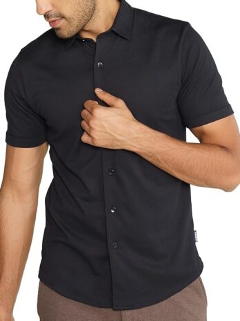 DAMENSCH Men’s Solid Regular Fit Button Down Shirt